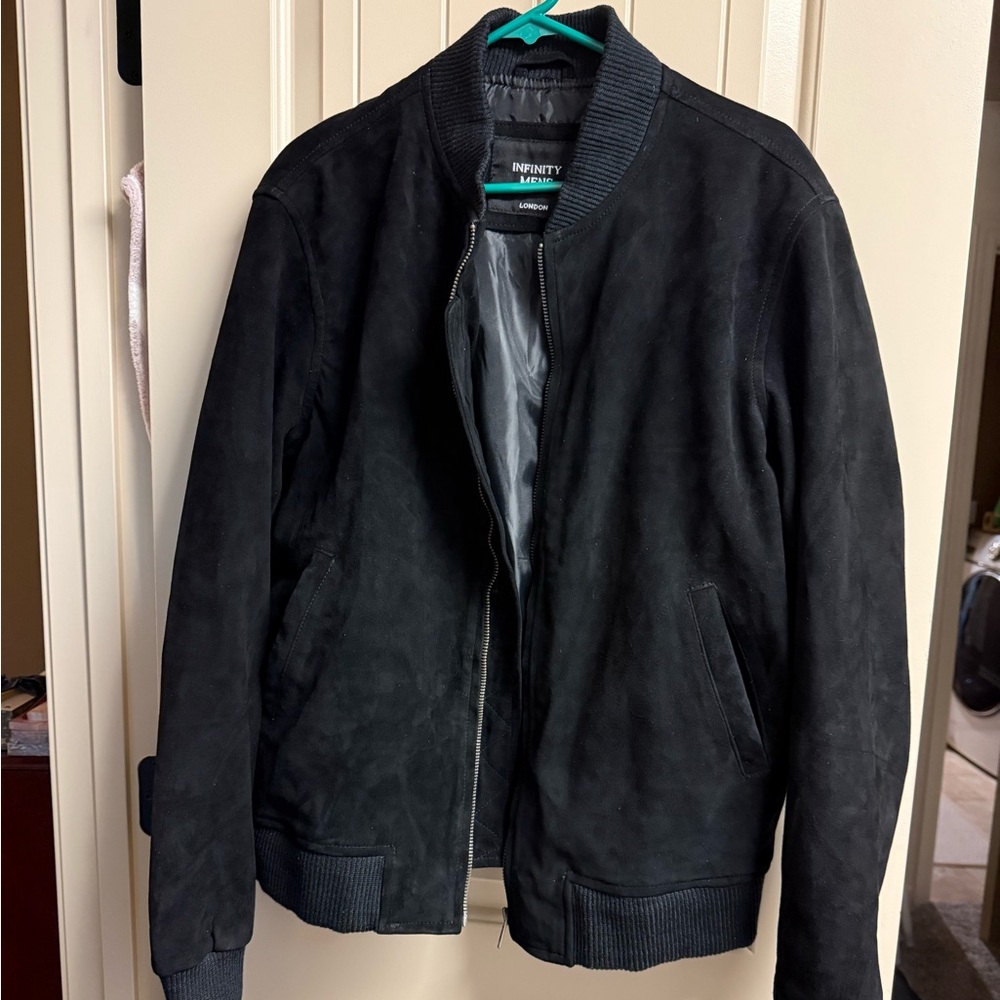 Black INFINITY Men's Suede Jacket